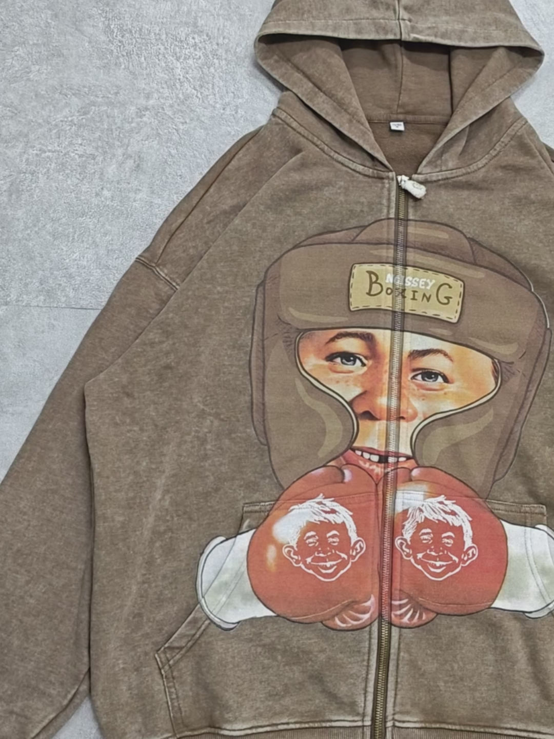 Boxing Newman Boy Printed Hoodie