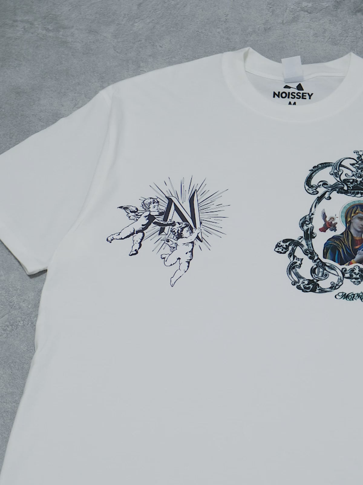 OBSTACLES & DANGERS© Classic Logo and Madonna and Child Casual Tee