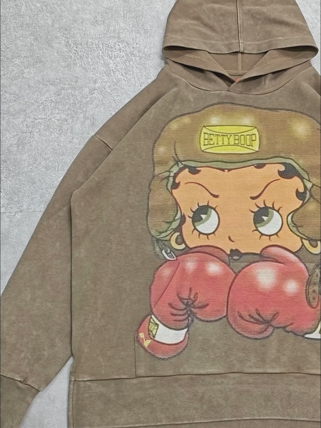 Cartoon girl Boxing Print Hoodie 430g