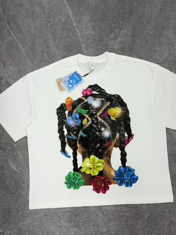 NOISSEY „Y2K Barrette“ geflochtenes Haar Cooling-Boxy-T-Shirt