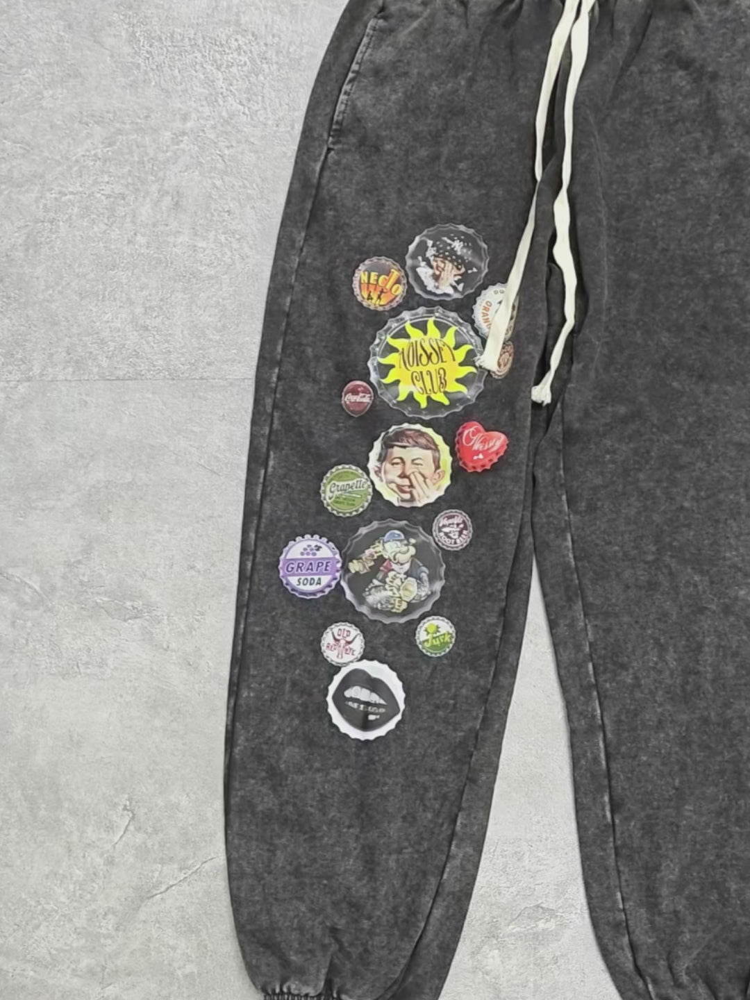 Fun Bottle Cap Art Print Pants