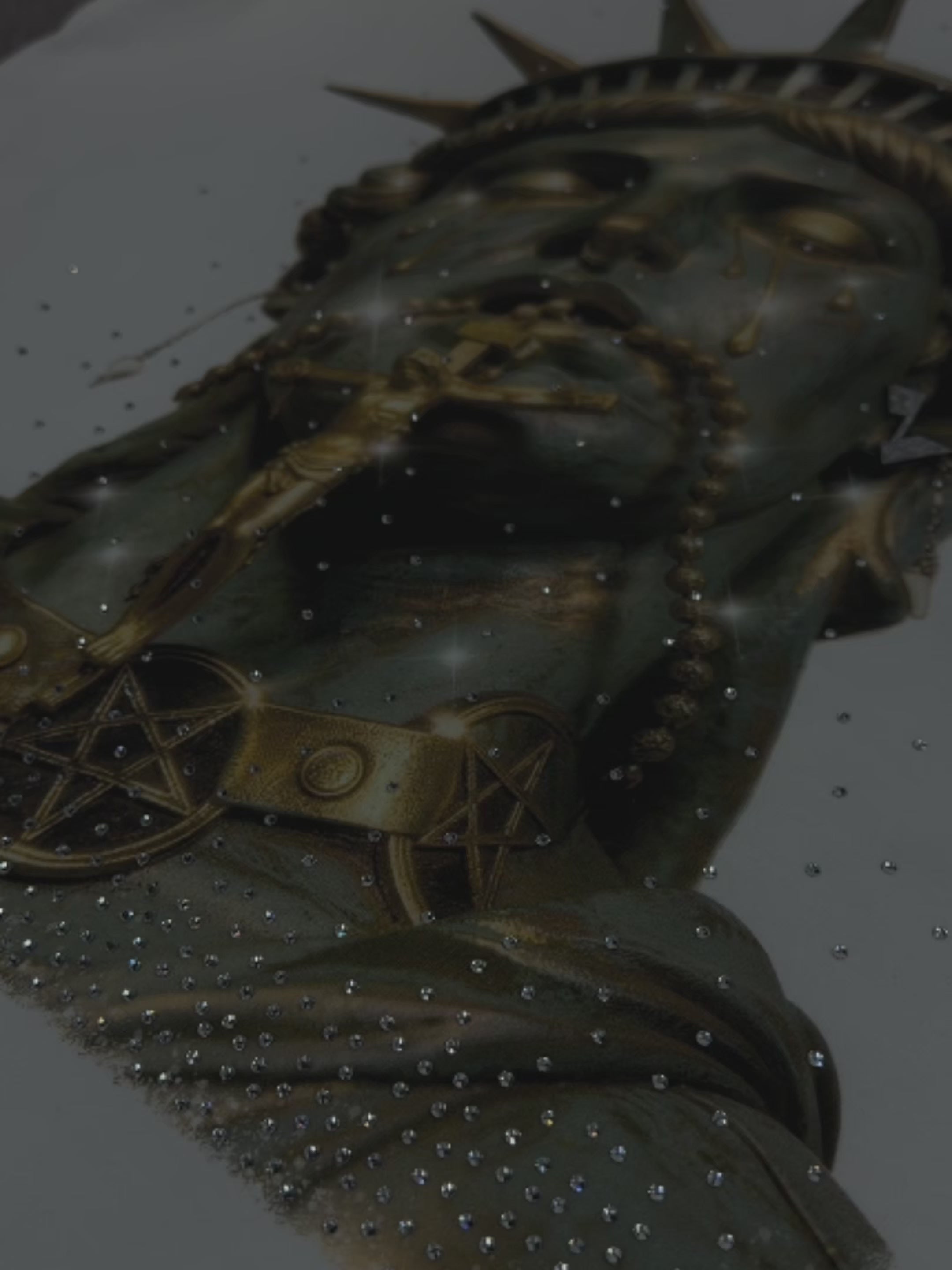 NOISSEY GOLDEN LIBERTY - BRONZE STATUE ICED OUT ART TEE