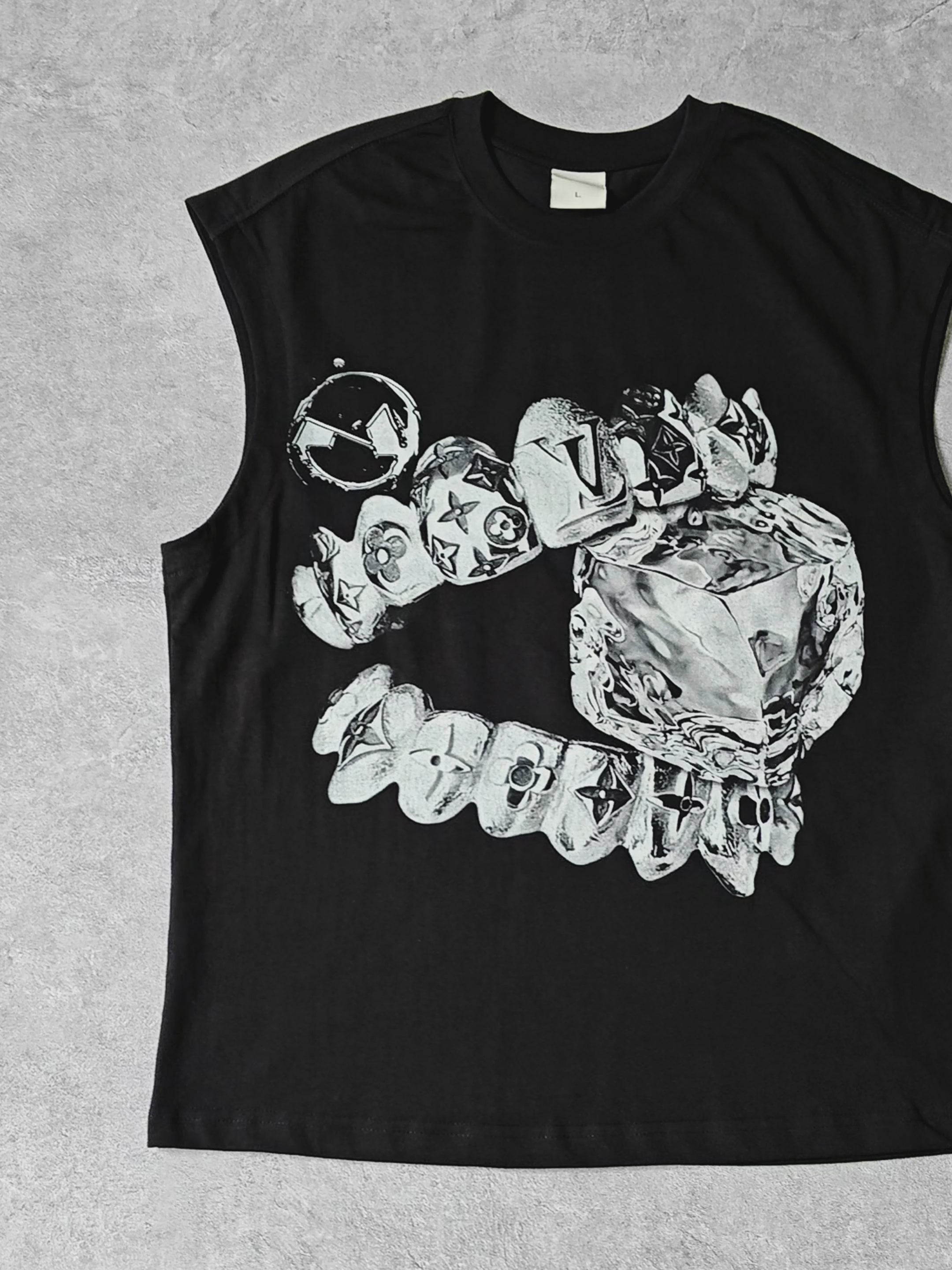 Liquid Metal Teeth & Ice Cube Art Print Vest