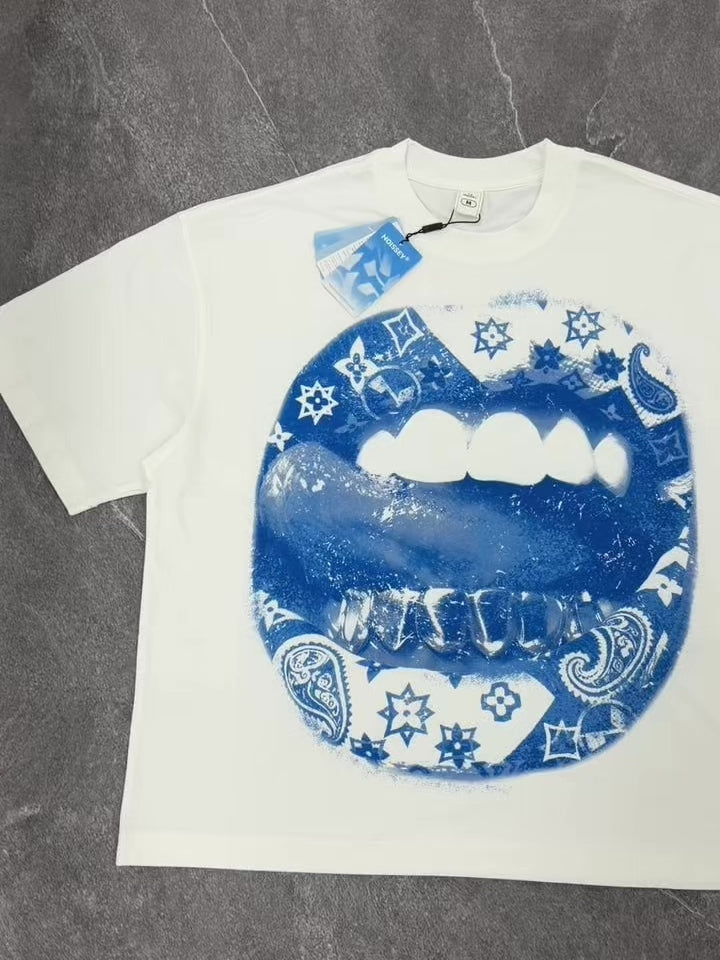 NOISSEY Blue Paisley Grillz Boxy Heavyweight Cooling Tee