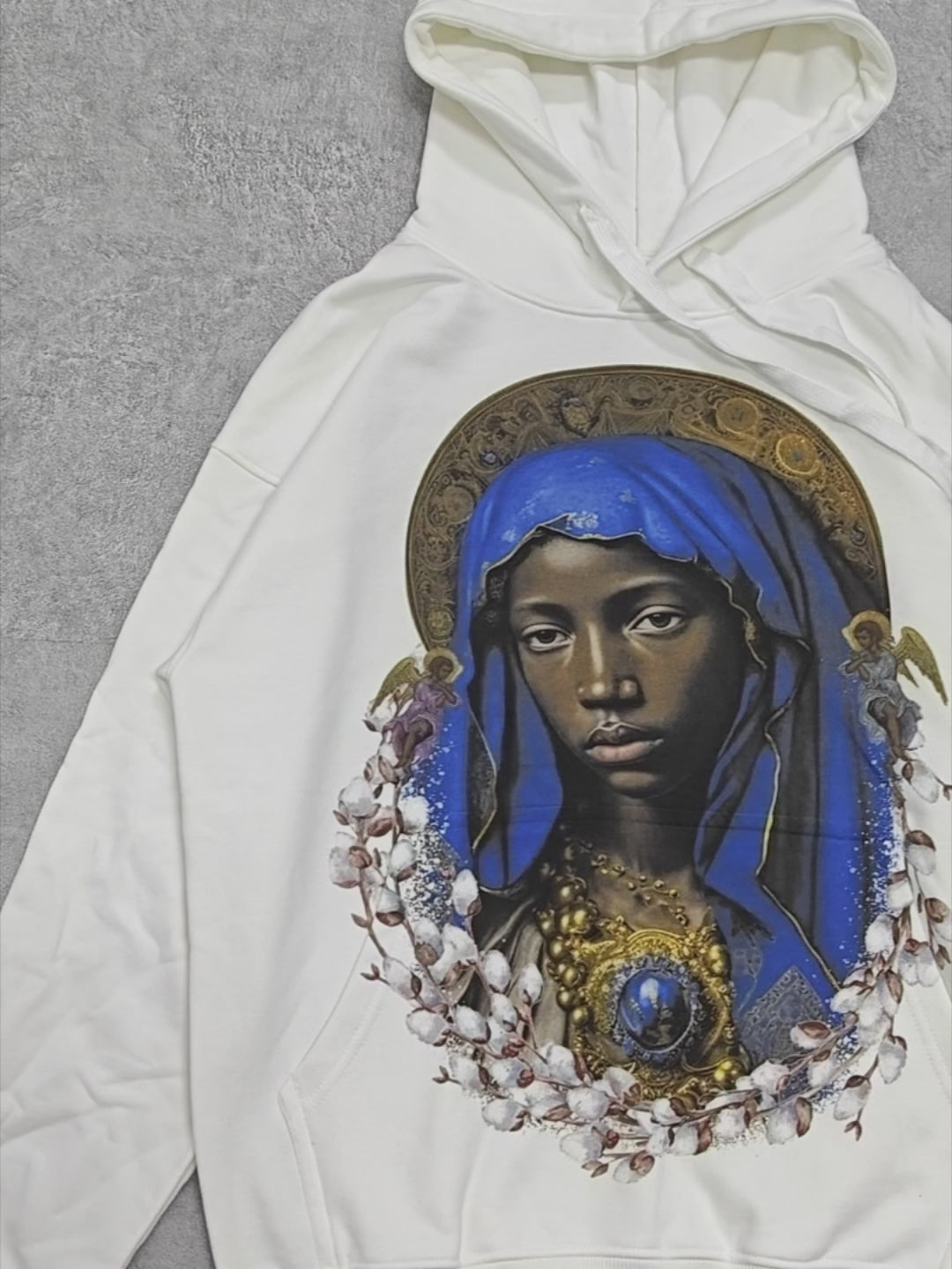 Young Black Madonna Image Print 420g Hoodie