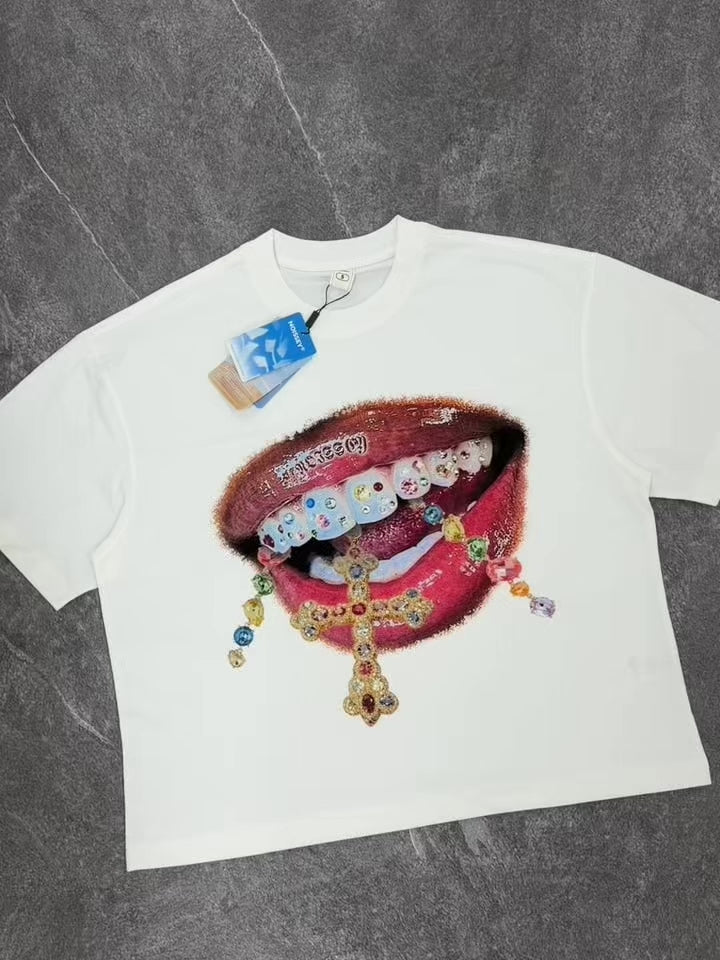 NOISSEY Diamond Cross Grillz" Boxy Oversized Heavyweight Cooling Tee