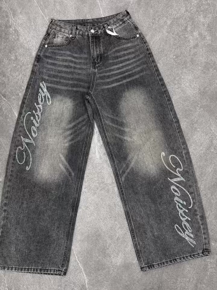 NOISSEY American Vintage Whiskered Curved-Leg Denim Jeans