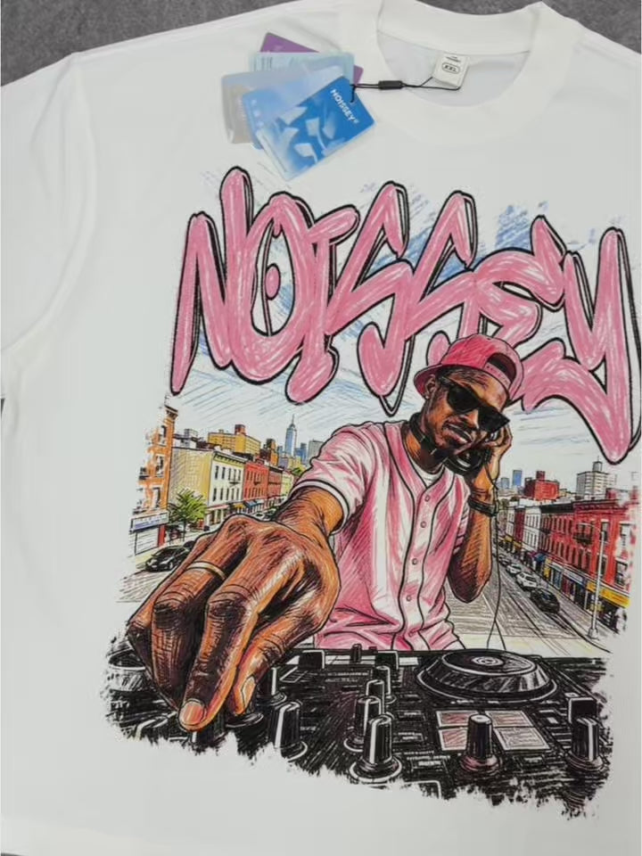 NOISSEY City Sound Boxy Heavyweight Graphic Tee - White