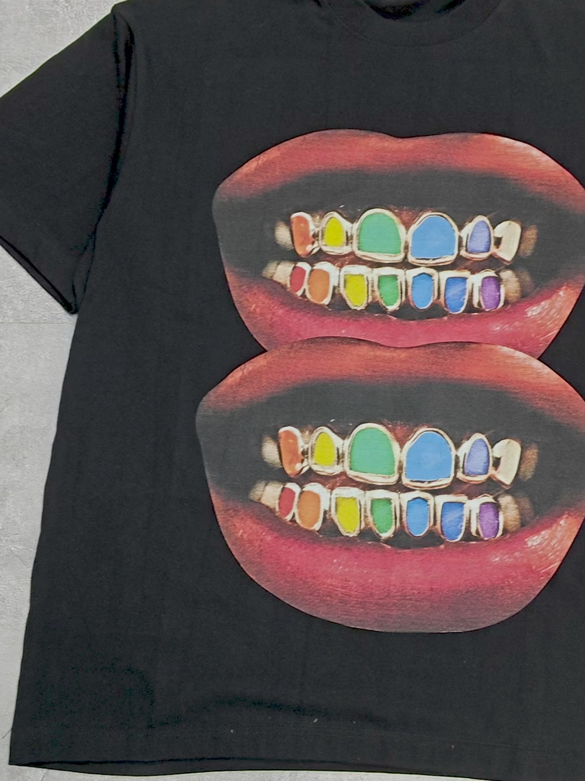 Vibrant Colorful Lip Print T-Shirt