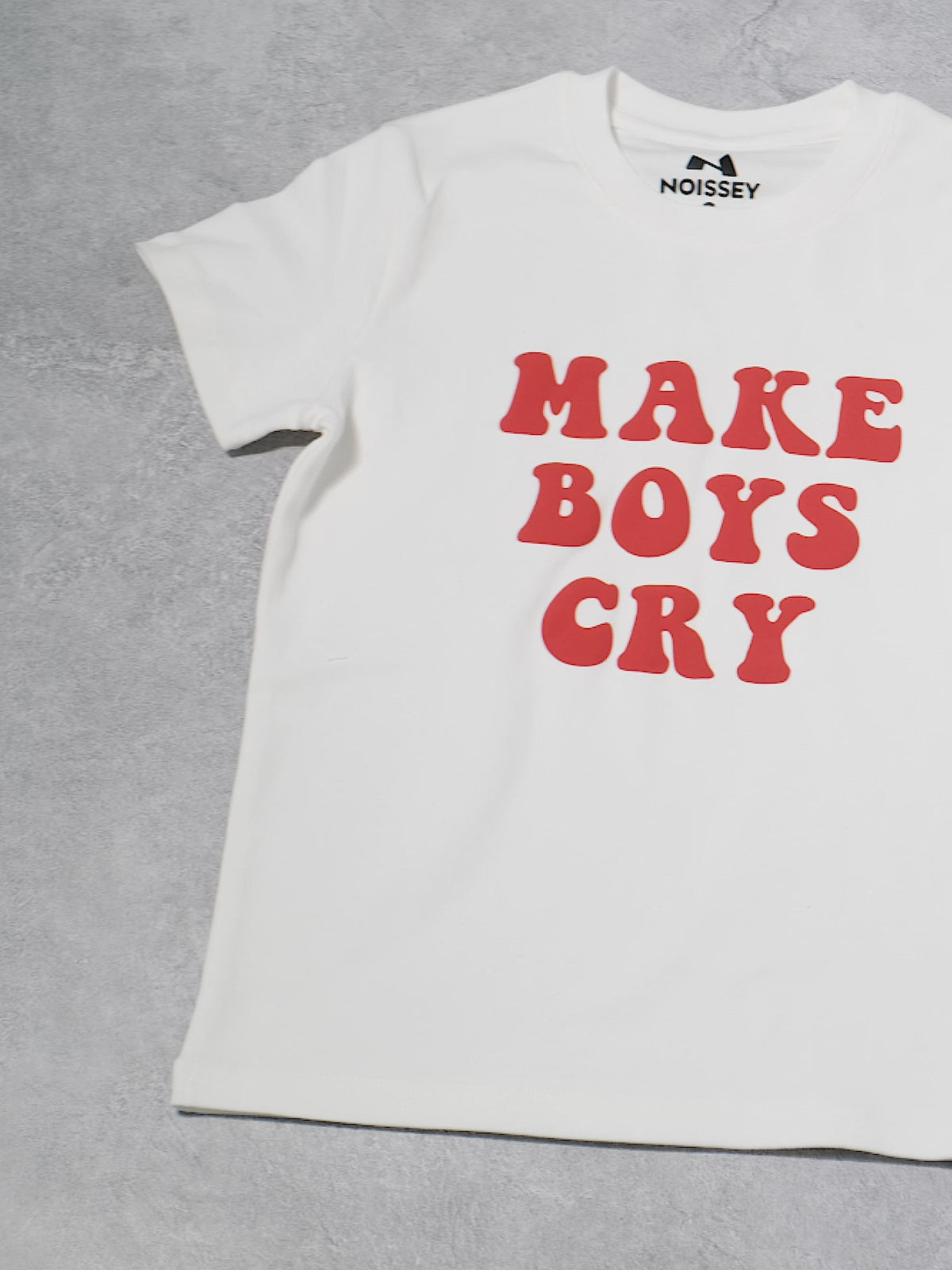 Make boys cry foamed print baby tee