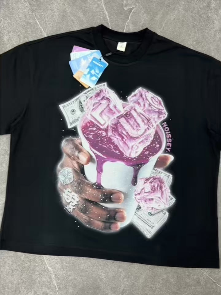 NOISSEY "Purple Lean" Graphic Tee - Heavyweight Boxy Black