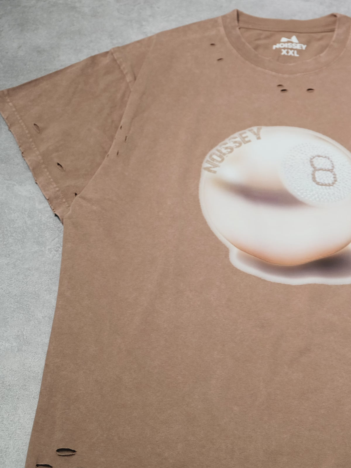 BOUNCE BACK© Khaki Distressed Golden Table Tennis 8 Print T-shirt