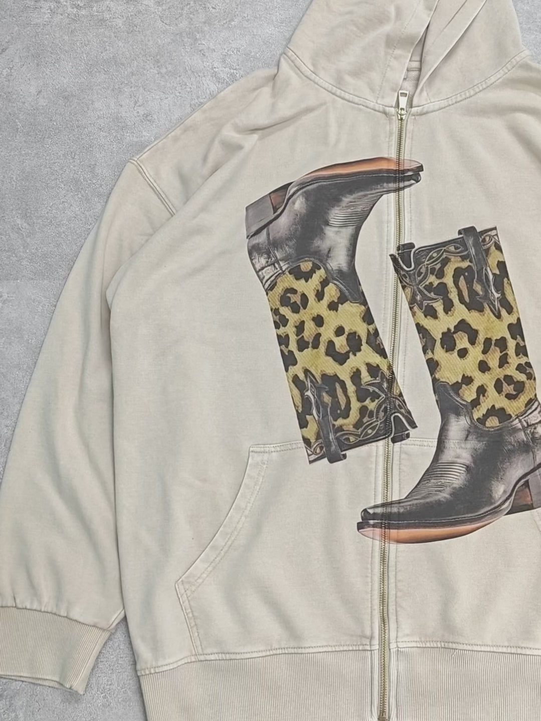 Leopard print cowboy boot 350g Hoodie