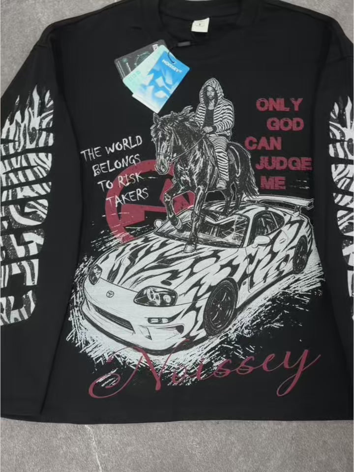 NOISSEY "Risk Takers" Black Long-Sleeve - Zebra Graffiti Tee