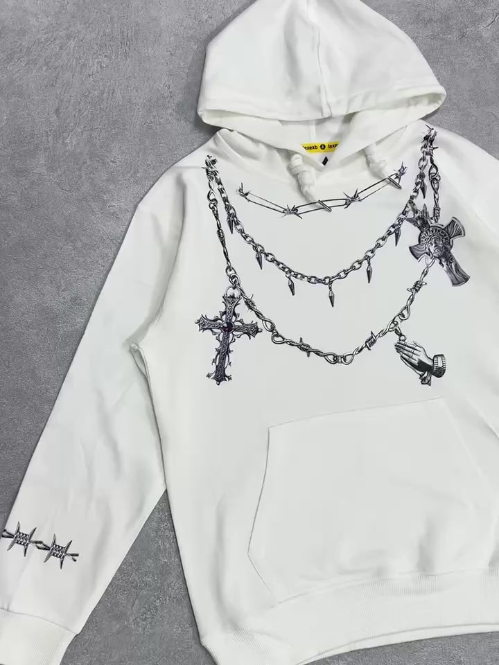 KIDS© Deconstructed necklace print Hoodie