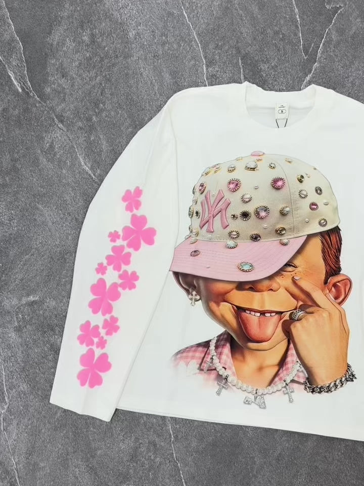 NOISSEY "Lucky Clover Kid" Graphic Long Sleeve - Heavyweight Studio White