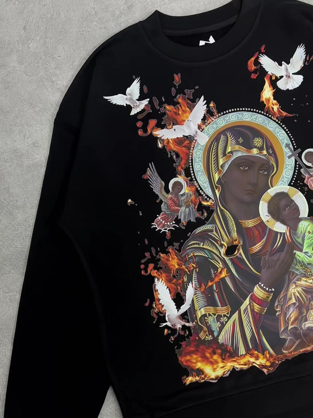 UNKNOWN ALLURE©Rise from the Ashes Black Madonna and Child Sweatshirt