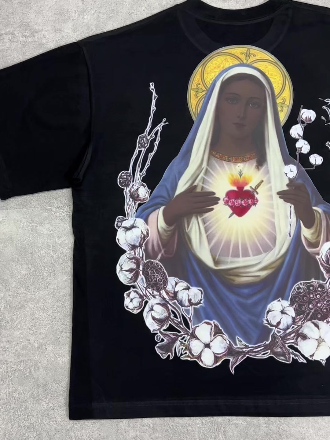 OBSTACLES & DANGERS© The Black Madonna and Cotton Black/White Art T-Shirt