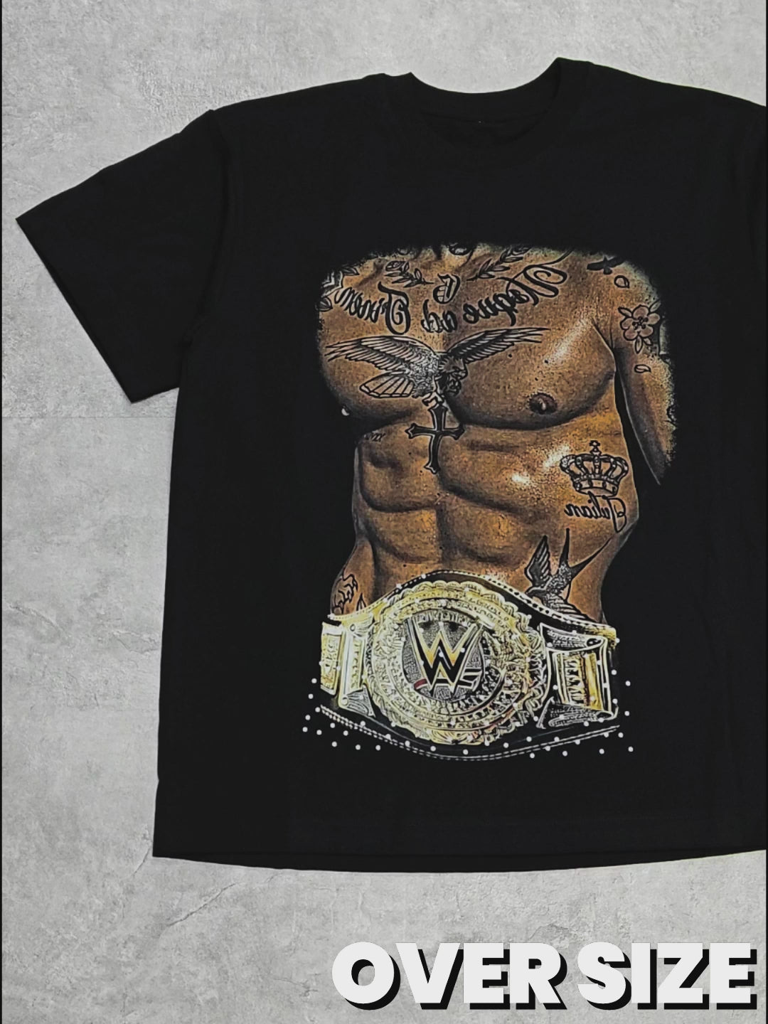 Boxing Gold Belt Vintage Print T-shirt