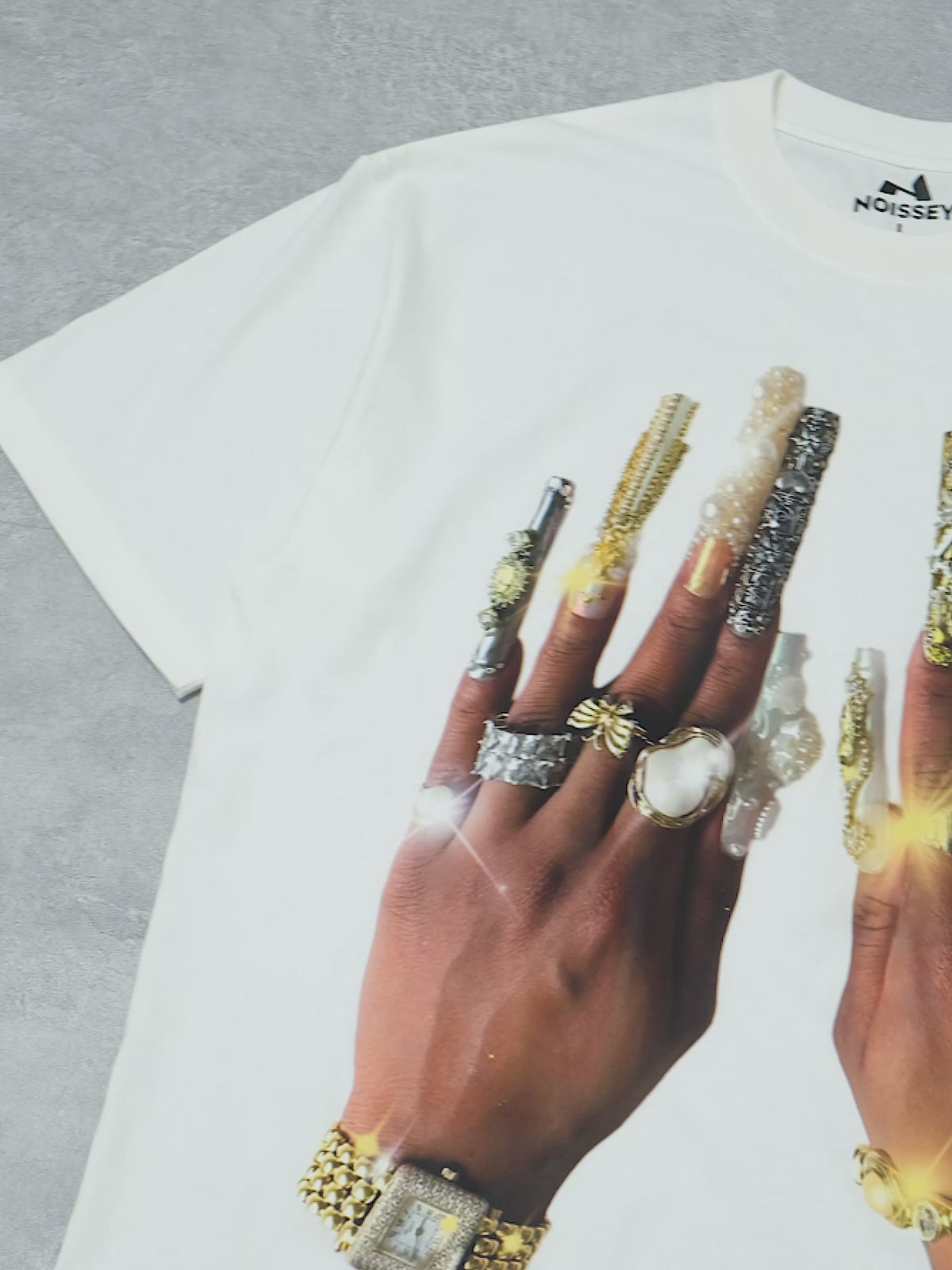 BOUNCE BACK© Golden Pearl Nail Art Print T-shirt