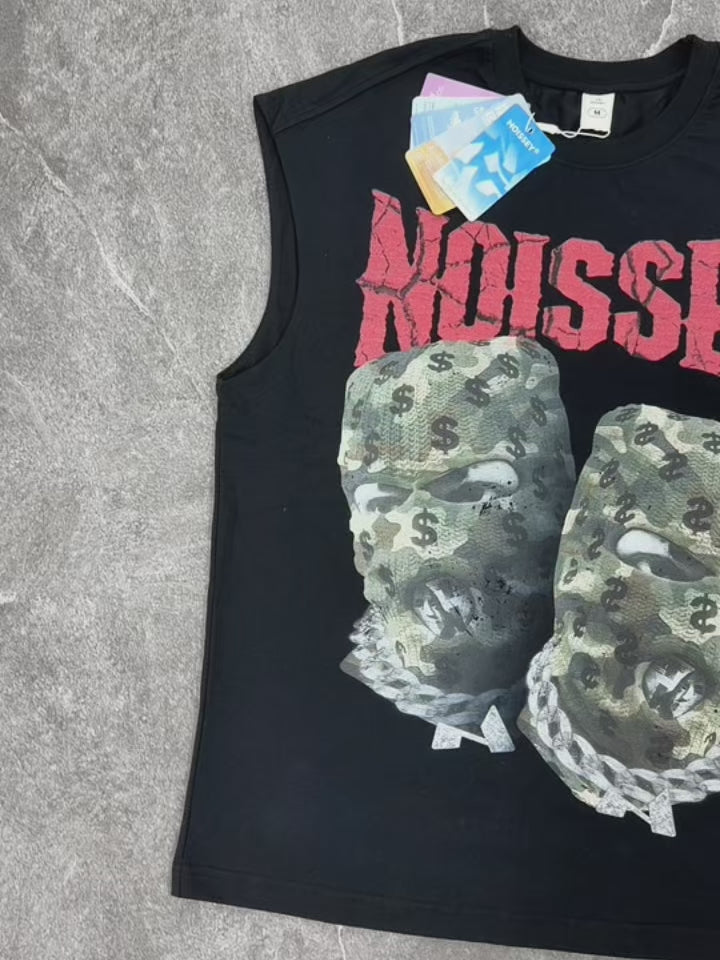 Camo Double Head Mask Print Tank Top