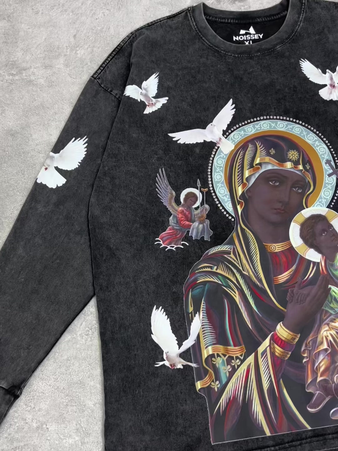 UNKNOWN ALLURE© Black Madonna and Child Long Sleeve Shirt