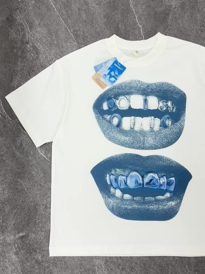 NOISSEY The Original "Blue Lips" Grillz 270g Heavyweight Tee (Standard Fit)