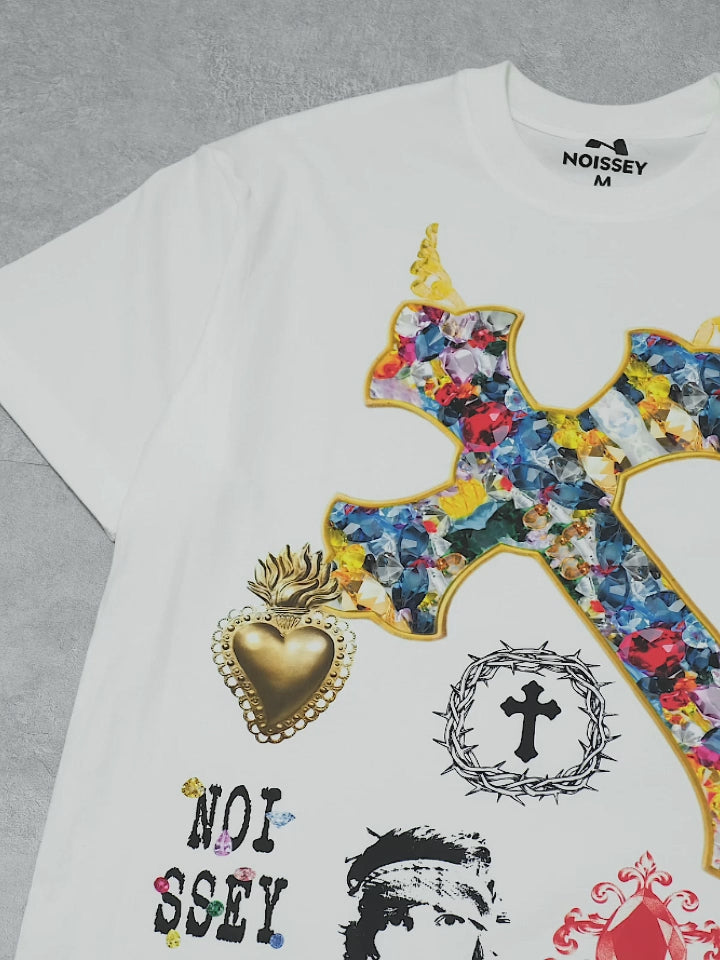 BOUNCE BACK© Diamond Cross Personalized Print T-Shirt