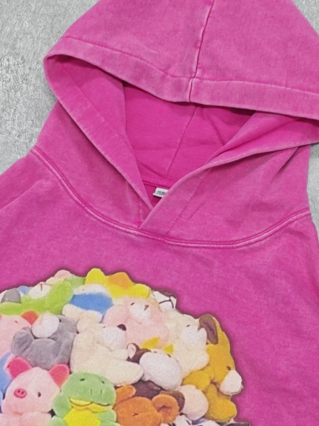 Colorful plush doll head cover Betty print 350g hoodie