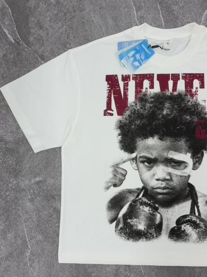 NOISSEY "Never Give Up" Boxing Portrait Cooling Boxy Tee