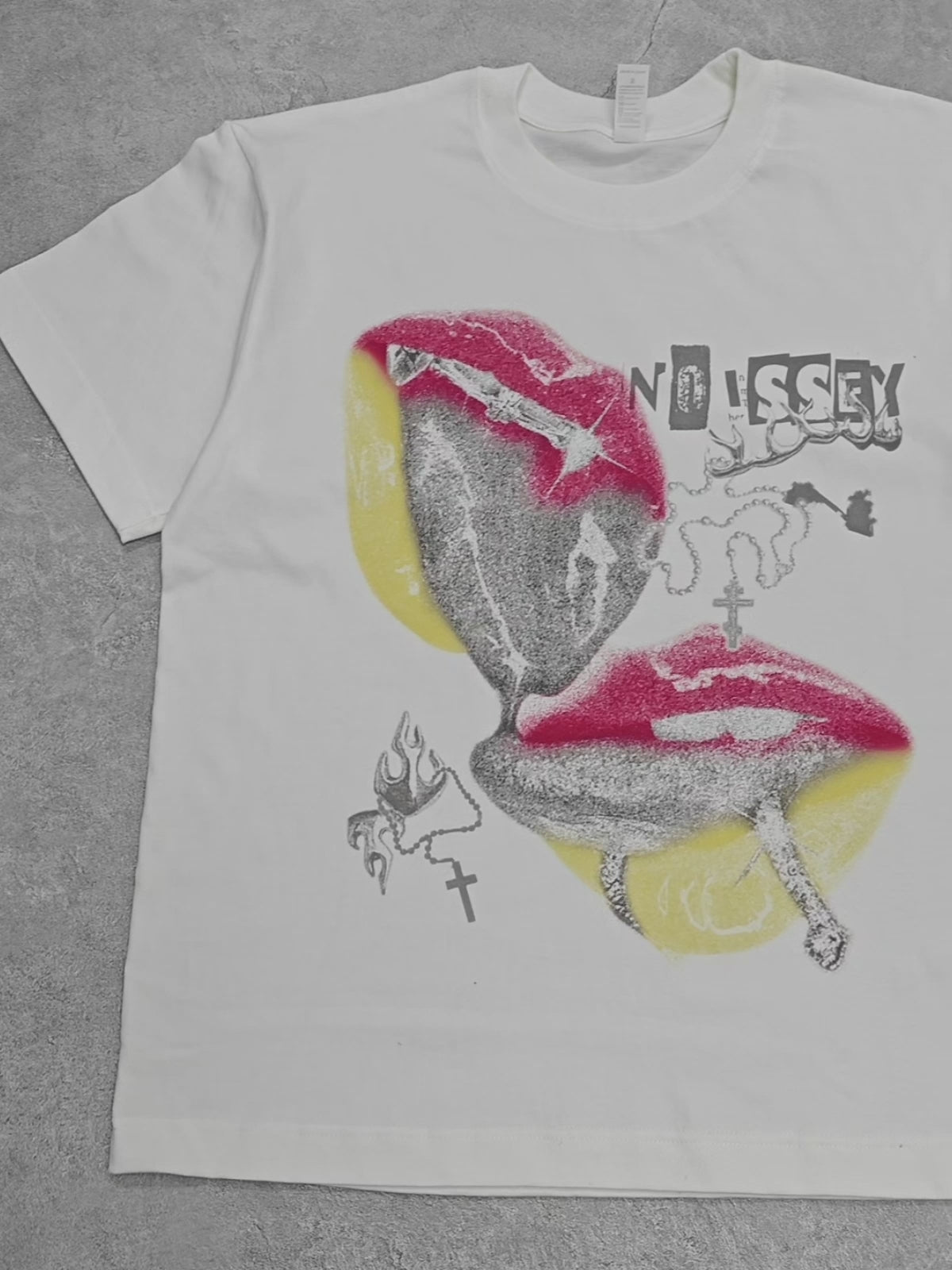 Silver Pink Glitter Lips Print Retro T-shirt