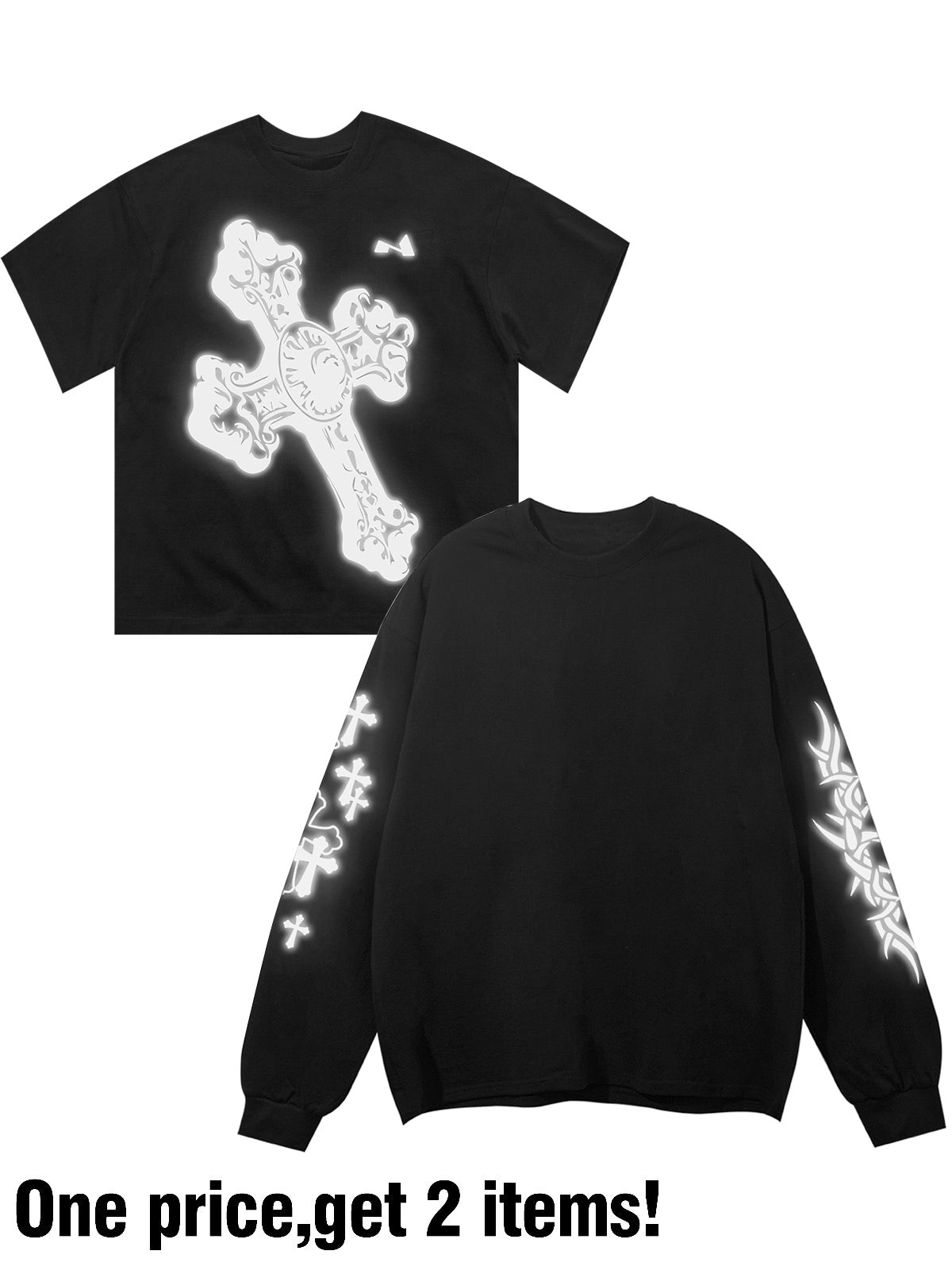 Night Glow Reflective Crucifix Long-Sleeve Set