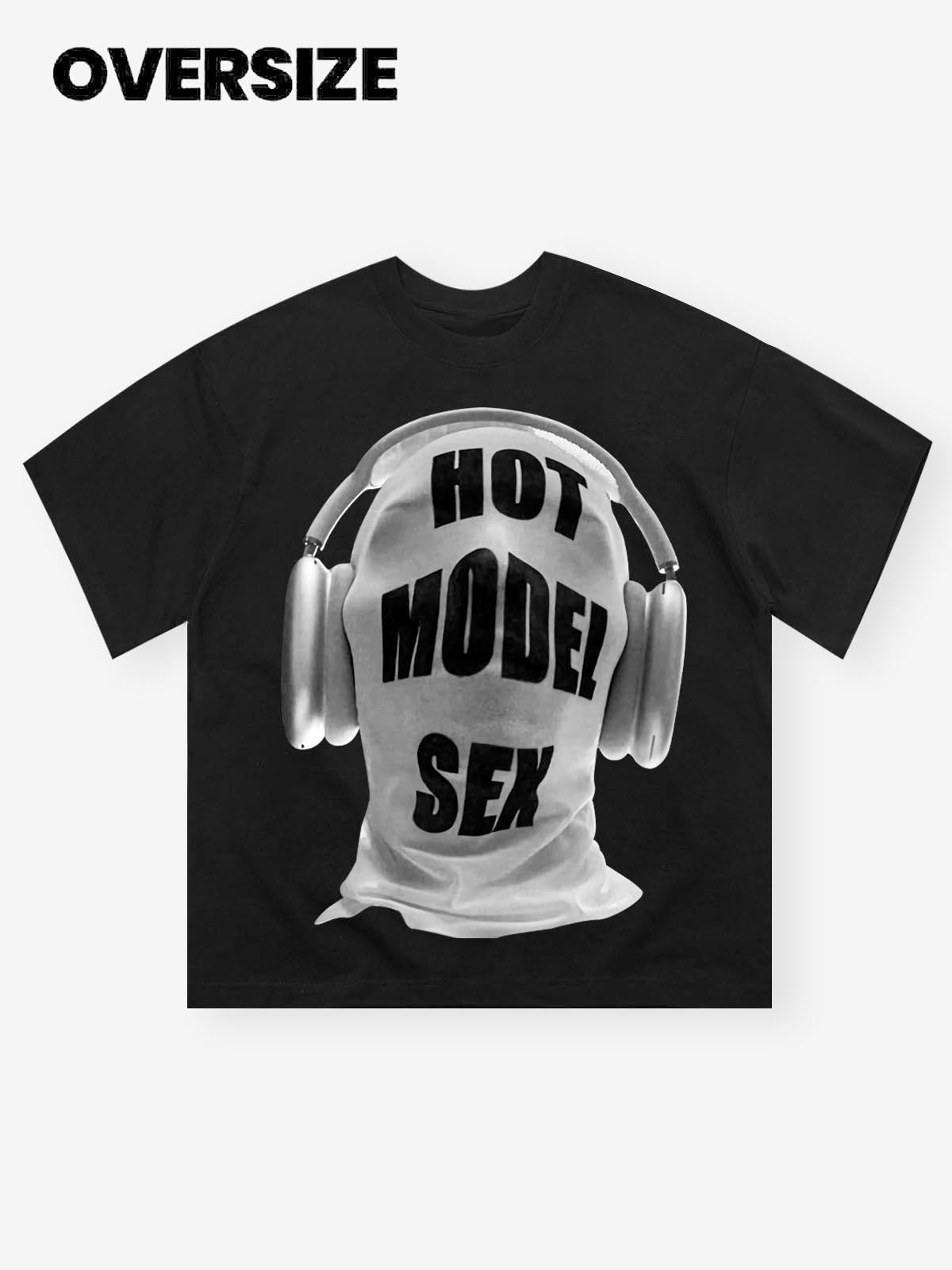 HOT MODEL SEX Unique Hood Print T-shirt