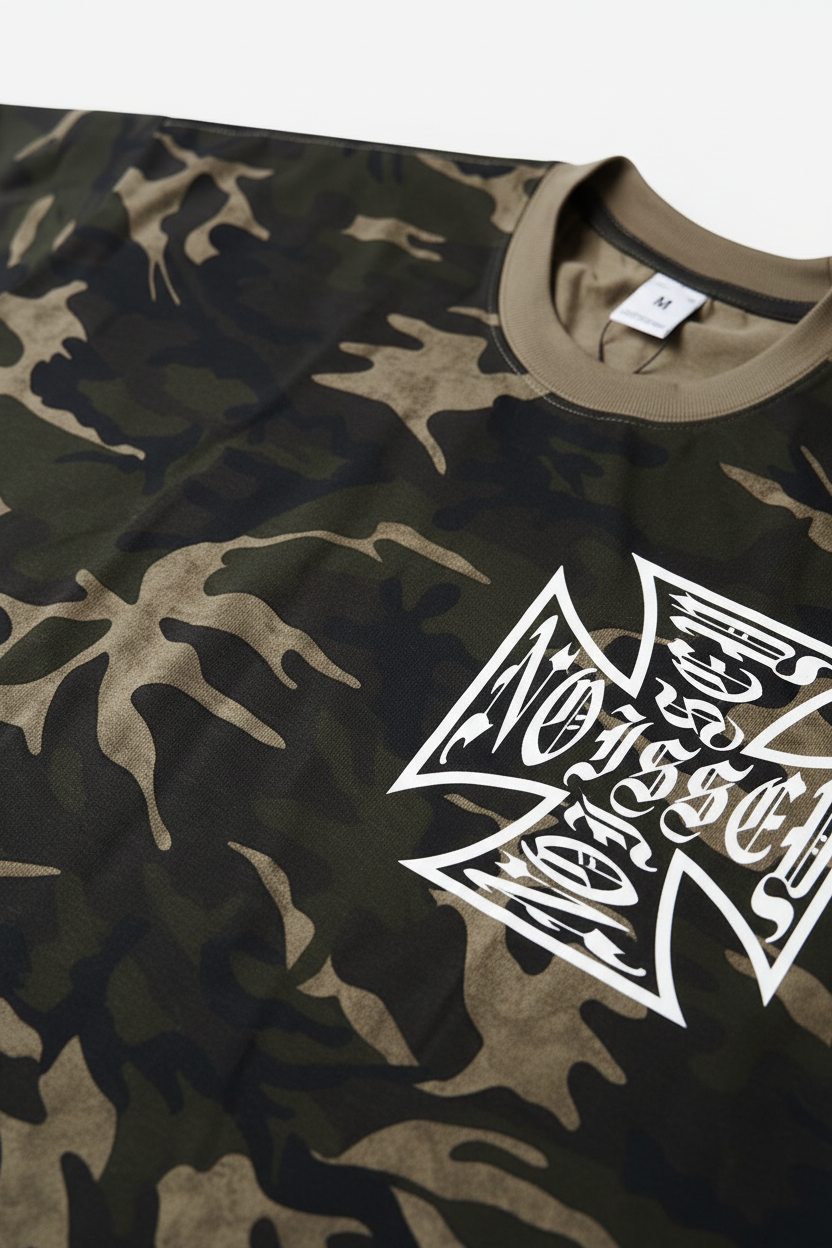 迷彩T恤斜拍细节