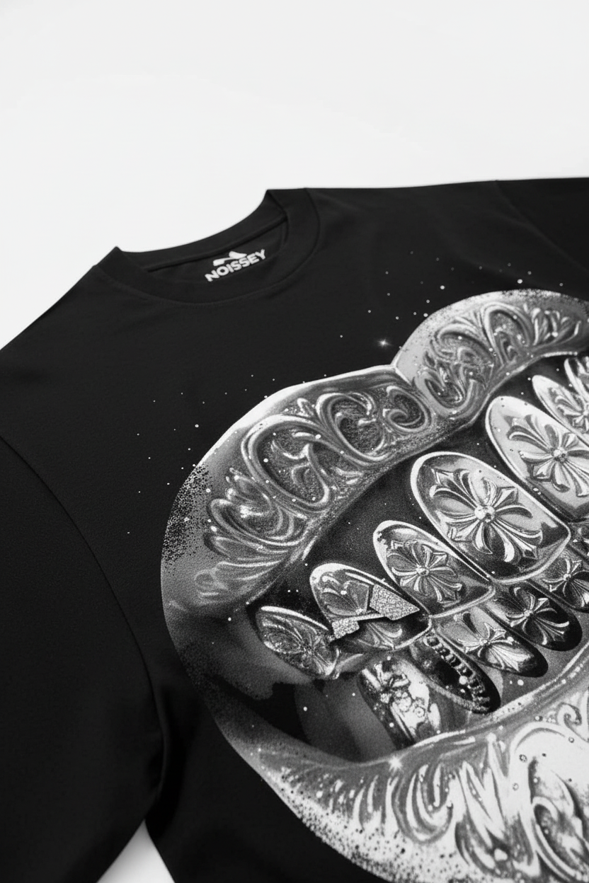 黑色T恤斜拍细节